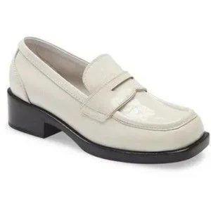 Jeffrey Campbell Sorbonne Ivory Chunky Penny Loafer Shoes